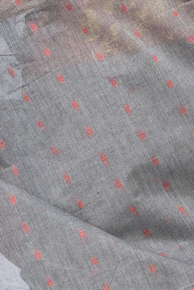 Grey Pure Cotton Asmani Tant Saree (182)